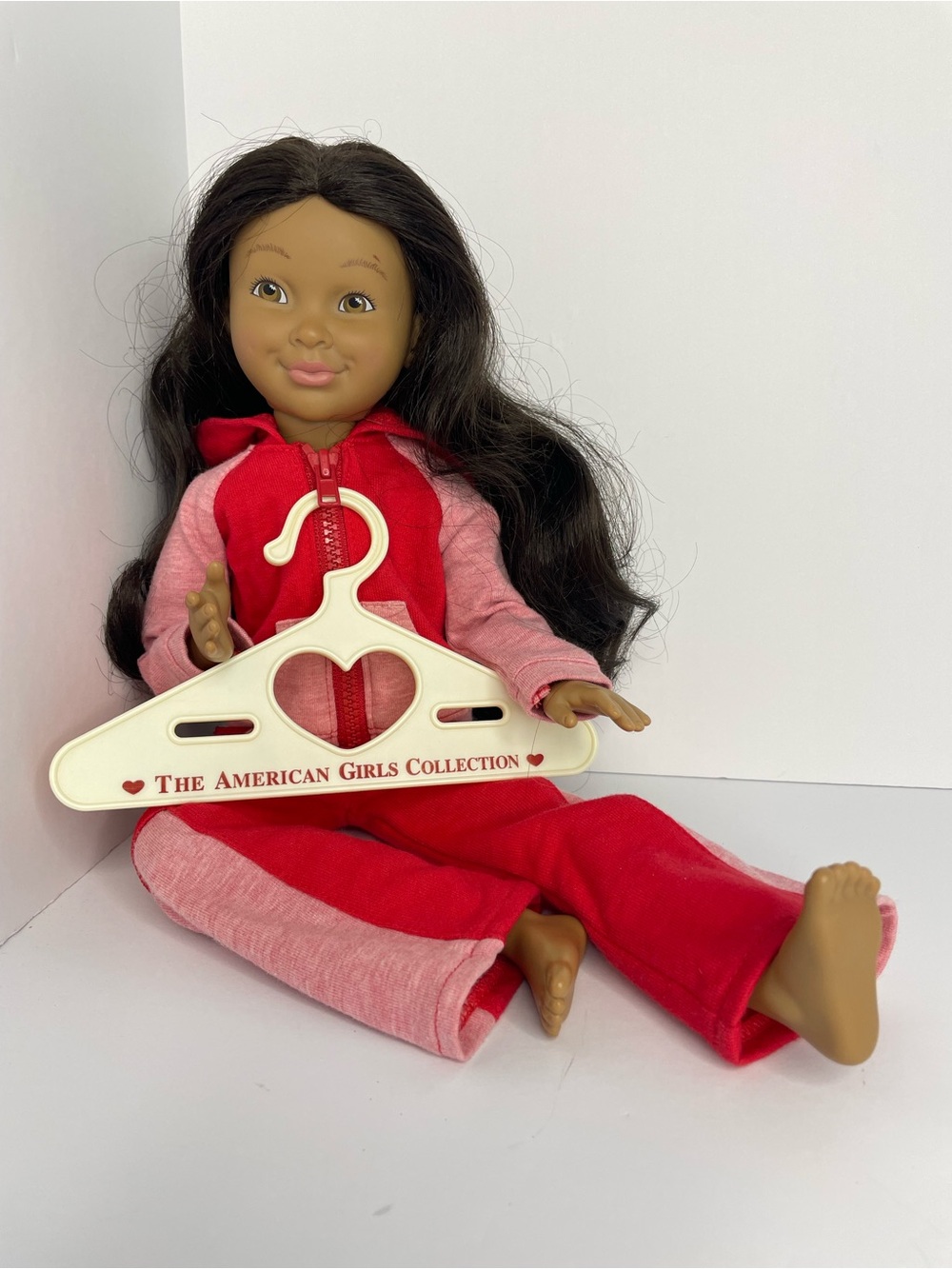2003 American Girl Hopscotch Hill Skylar Doll 16" Gym Class Jacket Pants Hanger